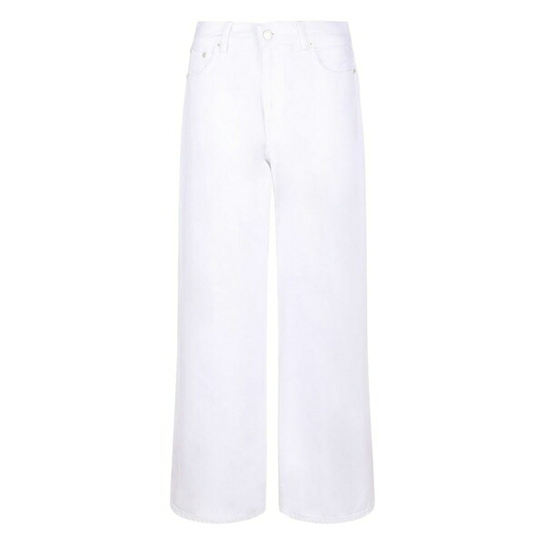 ハイクール レディース デニムパンツ ボトムス Buttoned wide-leg jeans White