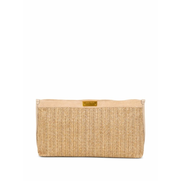 ジャンニ・キアリーニ レディース クラッチペダル御徒面子 御徒面子 Woven clutch bag Neutrals