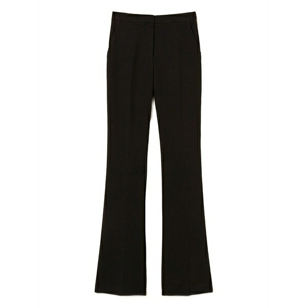 ツインセット レディース カジュアルパンツ ボトムス Flared side-pocket trousers Black|asty