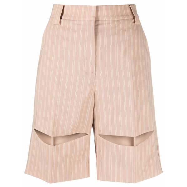 クリツィア レディース 心地好いズボン下 ボトムス Pinstripe bermuda shorts  Neutrals