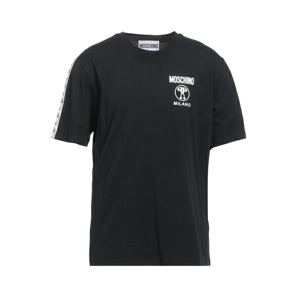 【送料無料】 モスキーノ メンズ Tシャツ トップス T-shirts Black｜asty 34,800円