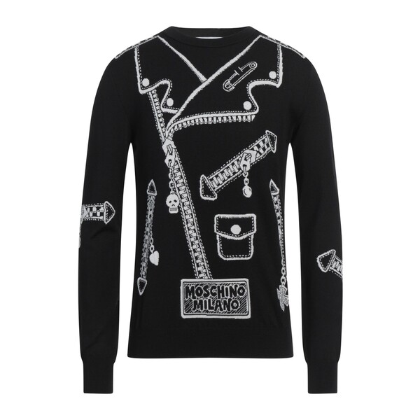 【貨物輸送無料】 モスキーノ メンズ 編み物\u0026プルオーバー アウター Sweaters Black