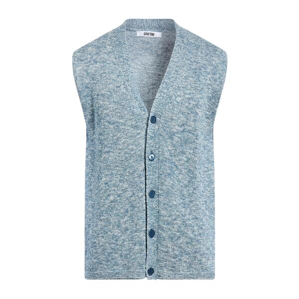 【貨物輸送無料】 グリフォーニ メンズ ジレー アウター Cardigans Blue