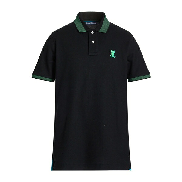 【貨物輸送無料】 サイコバニー メンズ プルオーバー トップス Polo shirts Black