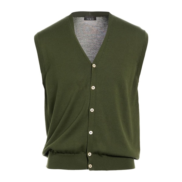 【貨物輸送無料】 アンドレア フェンツィ メンズ ジレー アウター Cardigans Green