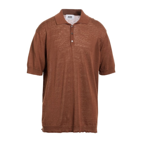 【貨物輸送無料】 アルファス テューディオ メンズ プルオーバー トップス Polo shirts Brown