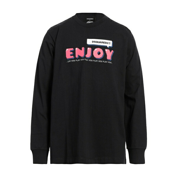 【送料無料】 ディースクエアード メンズ Tシャツ トップス T-shirts Black|asty