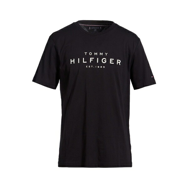 【貨物輸送無料】 トミー ヒルフィガー メンズ プルオーバー トップス T-shirts Black
