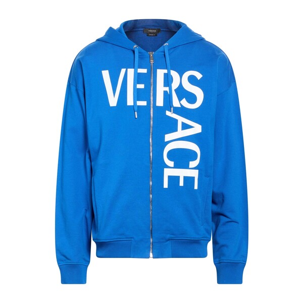 【貨物輸送無料】 ヴェルサーチ メンズ パーカー・スウェットシャツ アウター Sweatshirts Blue