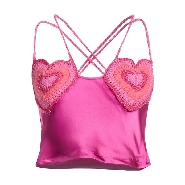 【送料無料】 マルコ ランバルディ レディース Tシャツ トップス Tops Pink｜asty