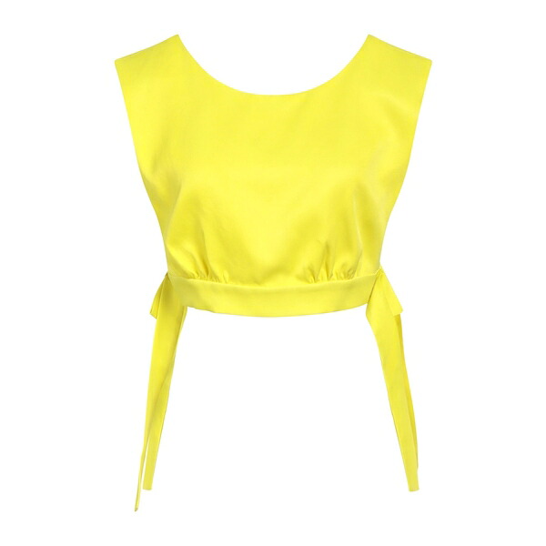 【送料無料】 エムエスジイエム レディース Tシャツ トップス Tops Yellow｜asty