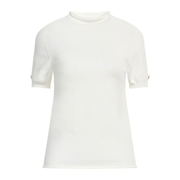 【貨物輸送無料】 ツイン書き割り レディース 編み物\u0026プルオーバー アウター Turtlenecks White