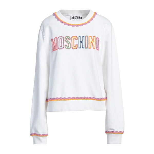 【送料無料】 モスキーノ レディース パーカー・スウェットシャツ アウター Sweatshirts White｜asty