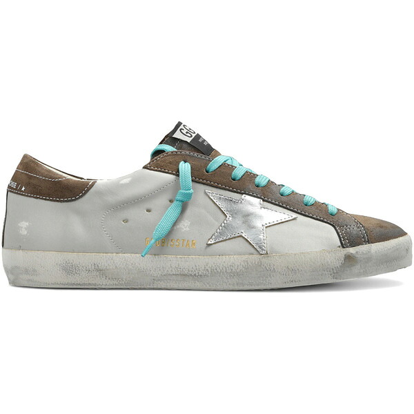 Golden Goose ゴールデングース メンズ スニーカー  【Golden Goose Super-Star Grey Brown Turquoise】  サイズ US_11(29.0cm) Grey/Brown/Turquoise