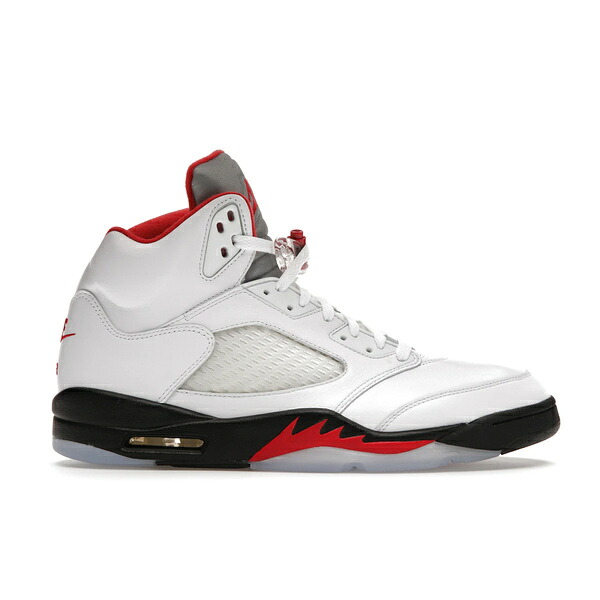 Jordan ジョーダン メンズ スニーカー  【Jordan 5 Retro Fire Red Silver Tongue (2020)】  大きさ US_9.5(27.5糎) White/Black-Metallic Silver-Fire Red