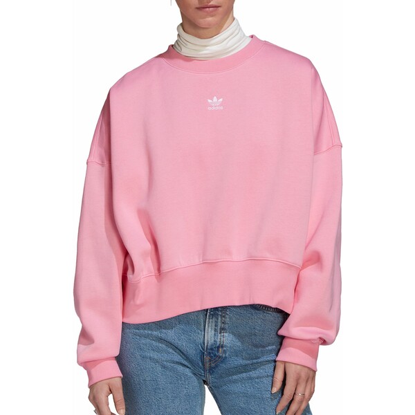 アディダス レディース パーカー スウェットシャツ アウター Adidas Originals Women S Essentials Fleece Crew Bliss Pink 大切な人へのギフト探し