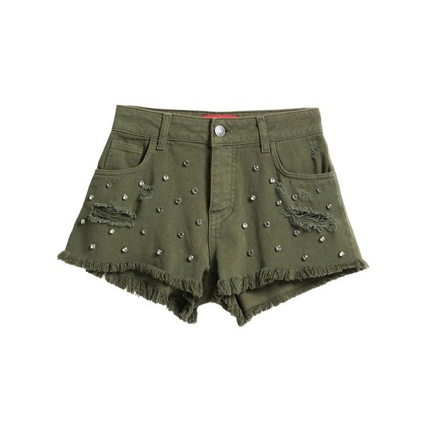 【貨物輸送無料】 アニエバイ レディース 心地好いズボン下 ボトムス Shorts \u0026 Bermuda Shorts Green
