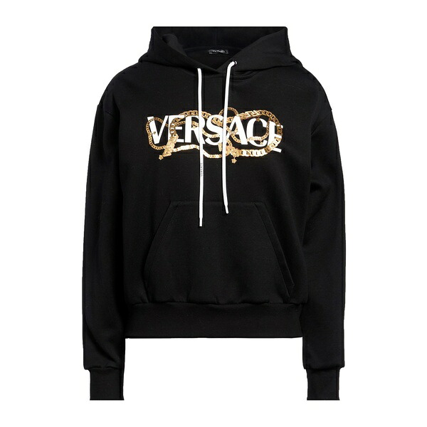 【貨物輸送無料】 ヴェルサーチ レディース パーカー・スウェットシャツ アウター Sweatshirts Black
