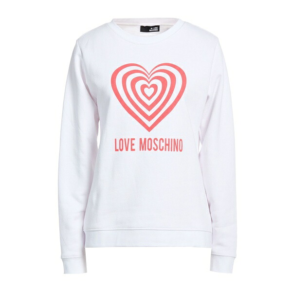 【貨物輸送無料】 モスキーノ レディース パーカー・スウェットシャツ アウター Sweatshirts White レディースファッション-トップス-スウェット・トレーナー