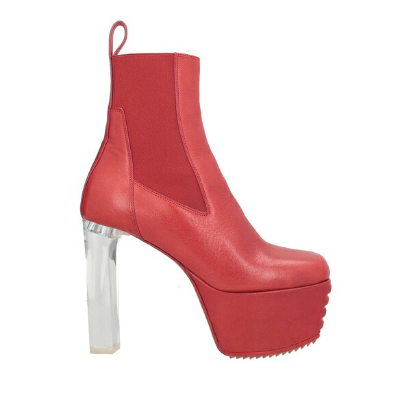 【送料無料】 リックオウエンス レディース ブーツ シューズ Ankle boots Red|asty