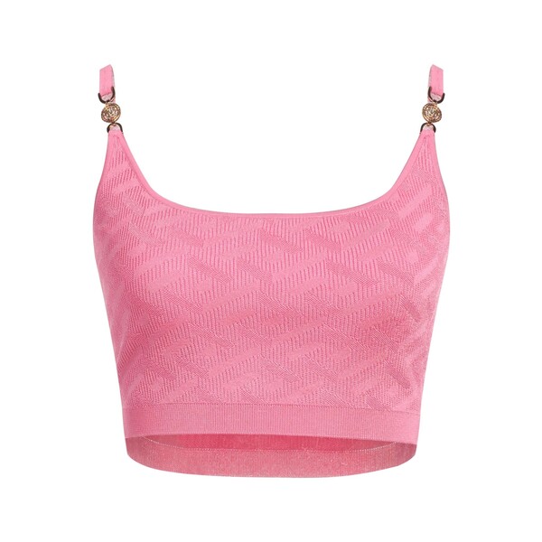 【送料無料】 ヴェルサーチ レディース Tシャツ トップス Tops Pink|asty