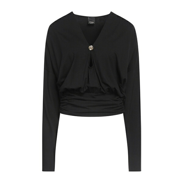 【送料無料】 ピンコ レディース Tシャツ トップス Tops Black｜asty