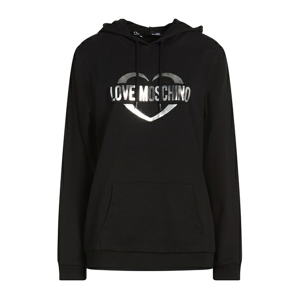 【送料無料】 モスキーノ レディース パーカー・スウェットシャツ アウター Sweatshirts Black｜asty