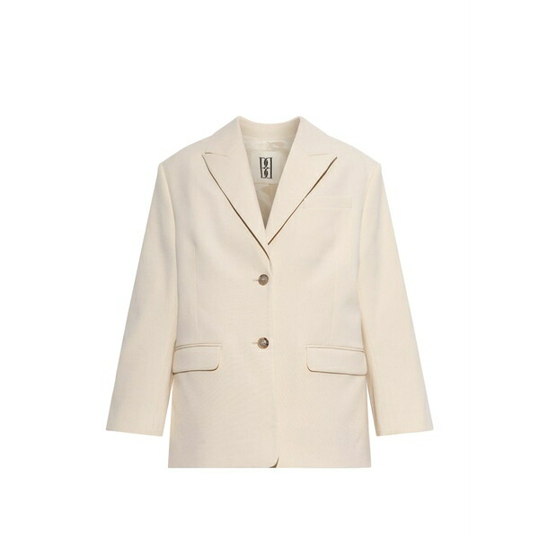 バイマレンバーガー レディース ジャケット＆ブルゾン アウター Adele single-breasted peak-lapels blazer Neutrals｜asty