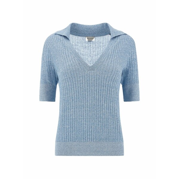 ポールアンドシャーク レディース Tシャツ トップス Urukai ribbed-knit t-shirt Blue｜asty