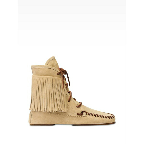 パリテキサス レディース ブーツ シューズ Indiana fringe-trimmed ankle boots Neutrals|asty