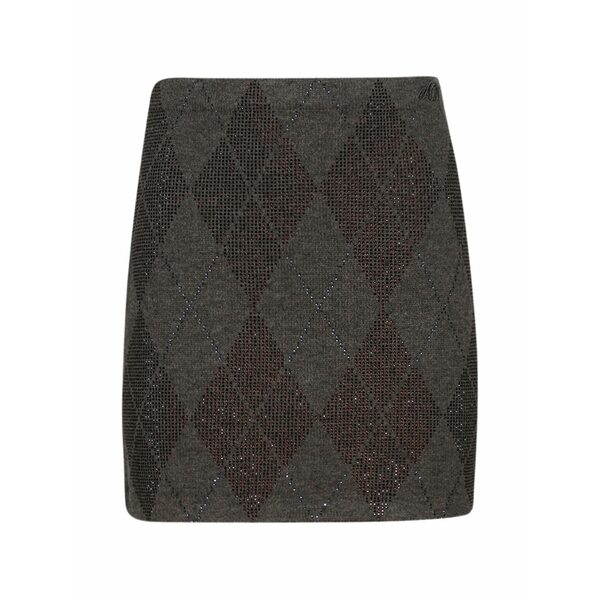 アレキサンダーワン レディース スカート ボトムス Crystal hotfix argyle tennis mini skirt Brown｜asty