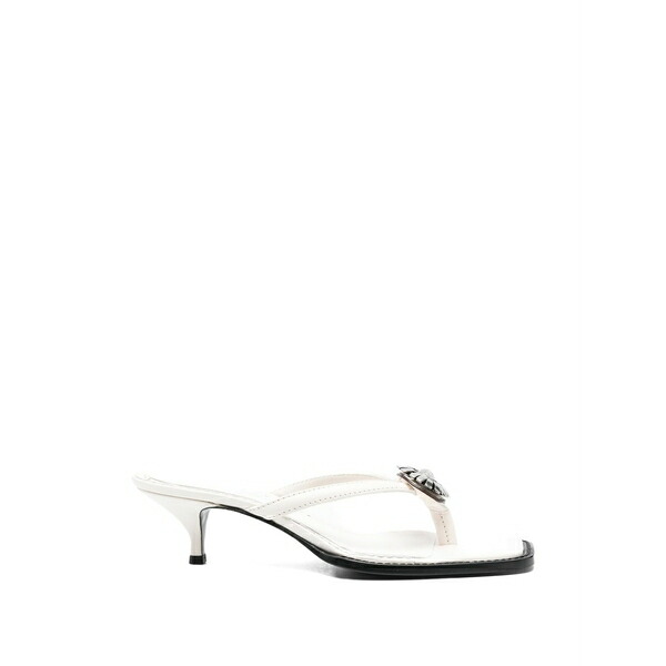 エルマンノ シェルヴィーノ レディース サンダル シューズ Embellished sandals White｜asty