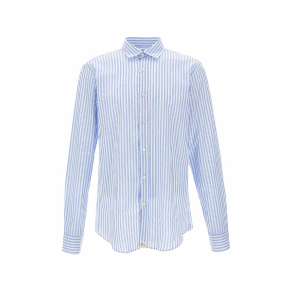 ピューテリー メンズ シャツ トップス Etienne rig striped shirt Blue｜asty