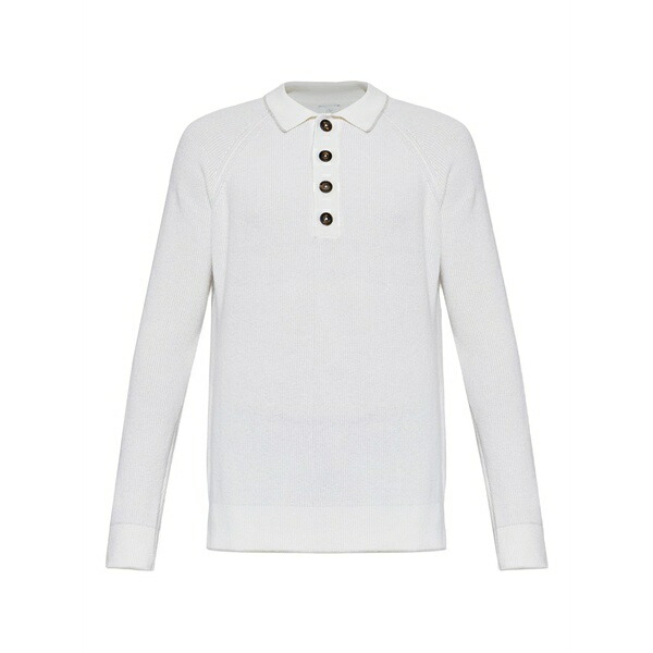 イレブンティ メンズ ポロシャツ トップス Long-sleeve polo shirt White｜asty