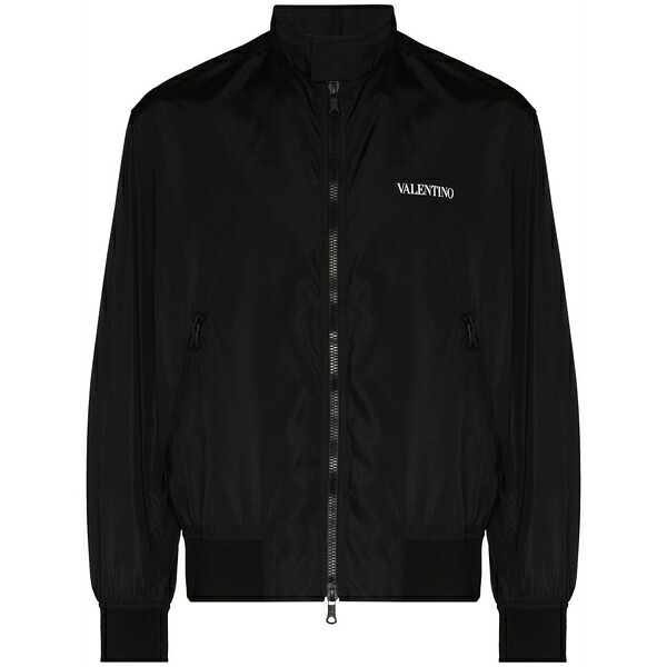 ヴァレンティノ ガラヴァーニ メンズ ジャケット＆ブルゾン アウター Logo-print zip-up bomber jacket Black｜asty
