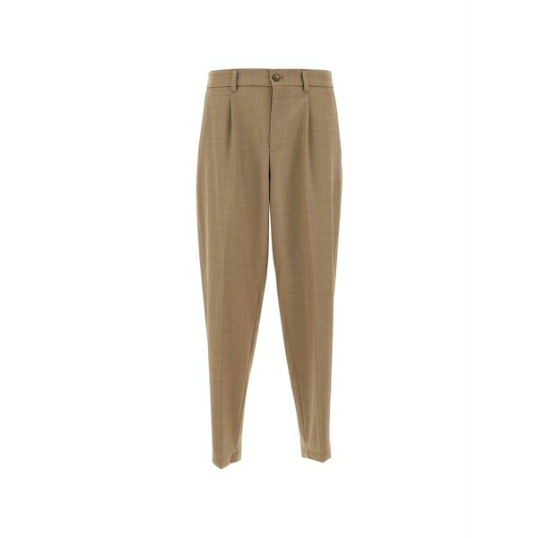 ボス メンズ カジュアルパンツ ボトムス Pleated tapered trousers Neutrals｜asty 46,680円