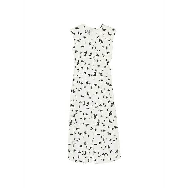 アリジ レディース ワンピース トップス Leaf-print ruched-detail dress White｜asty