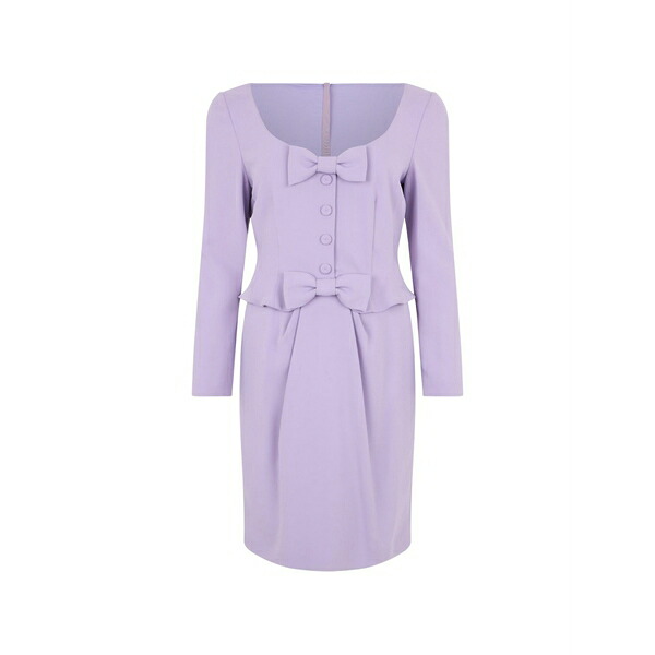 モスキーノ レディース ワンピース トップス Bow-detail peplum-waist mini dress Purple|asty