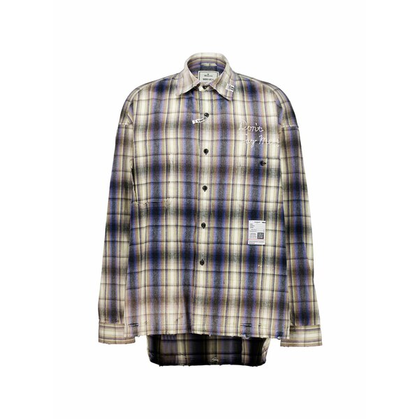 ミハラヤスヒロ レディース シャツ トップス Check cotton shirt Neutrals|asty