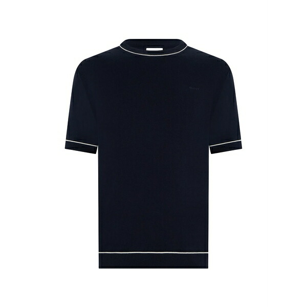 ガント メンズ Tシャツ トップス Tipped short-sleeve t-shirt Blue｜asty