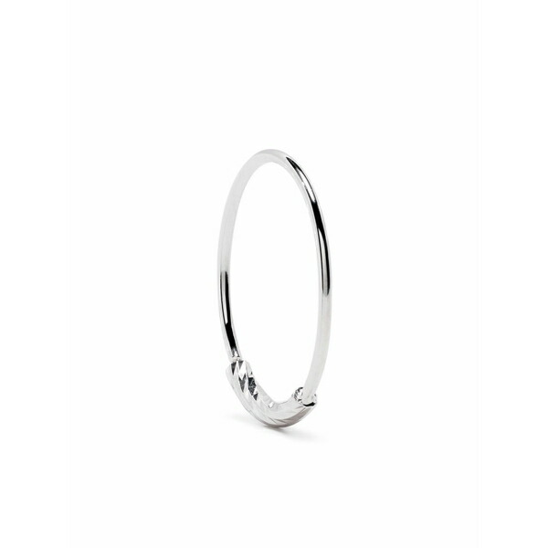 マリア ブラック レディース ピアス＆イヤリング アクセサリー 14kt white gold nancy 14 single hoop Silver｜asty