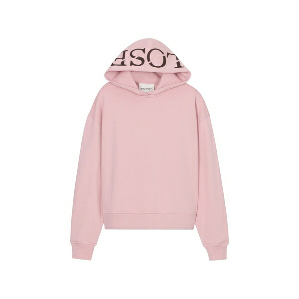 クローズド レディース パーカー・スウェットシャツ アウター Logo-print cotton hoodie Pink|asty
