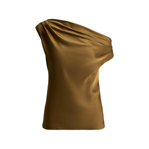 ラルフローレン レディース シャツ トップス Asymmetrical pleated blouse Gold|asty