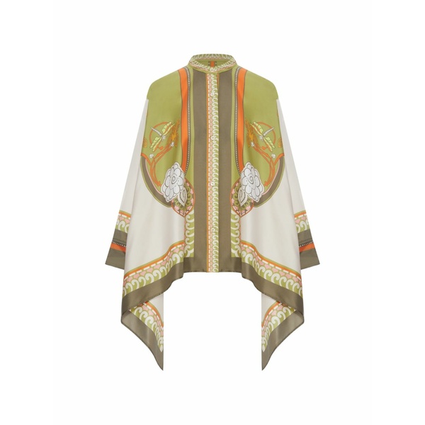 ラ・ダブル・ジェイ レディース シャツ トップス Foulard printed silk shirt Green|asty