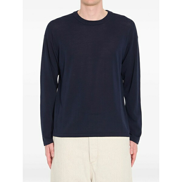ロベルトコリーナ メンズ ニット&セーター アウター Ribbed crewneck sweater Blue｜asty