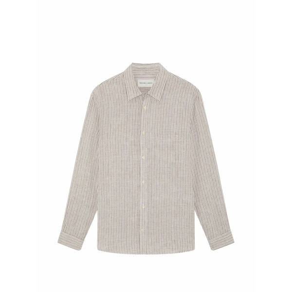 フレスコボールカリオカ メンズ シャツ トップス Telles striped linen shirt Brown|asty