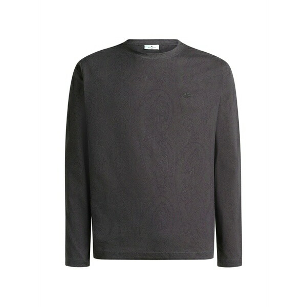 エトロ メンズ パーカー・スウェットシャツ アウター Cotton-jersey sweater with arnica-motif Grey｜asty