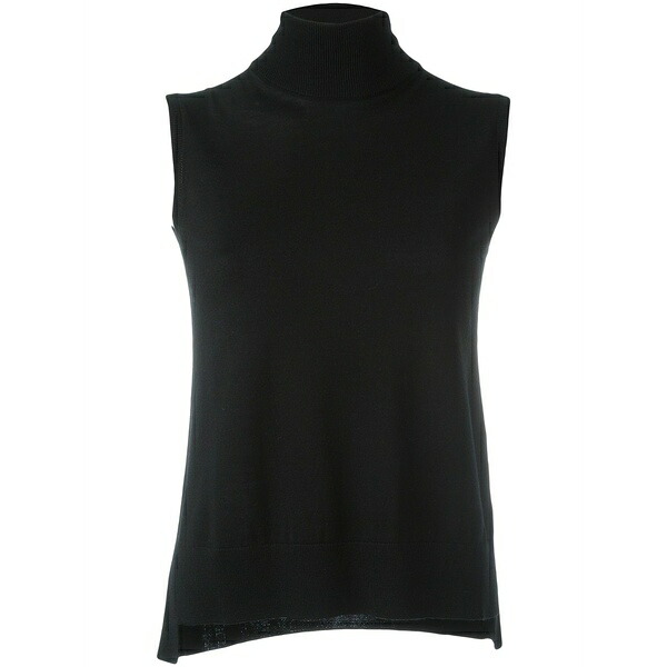 アクリス レディース ニット&セーター アウター Turtleneck sleeveless knitted top Black｜asty