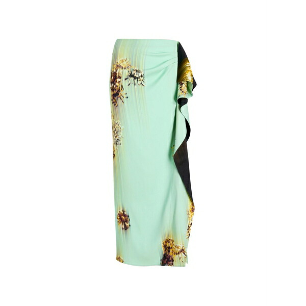 プロエンザショラー レディース スカート ボトムス Cella ruffled printed maxi skirt Green｜asty