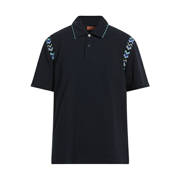 【送料無料】 ミッソーニ メンズ Tシャツ トップス Polo shirts Black